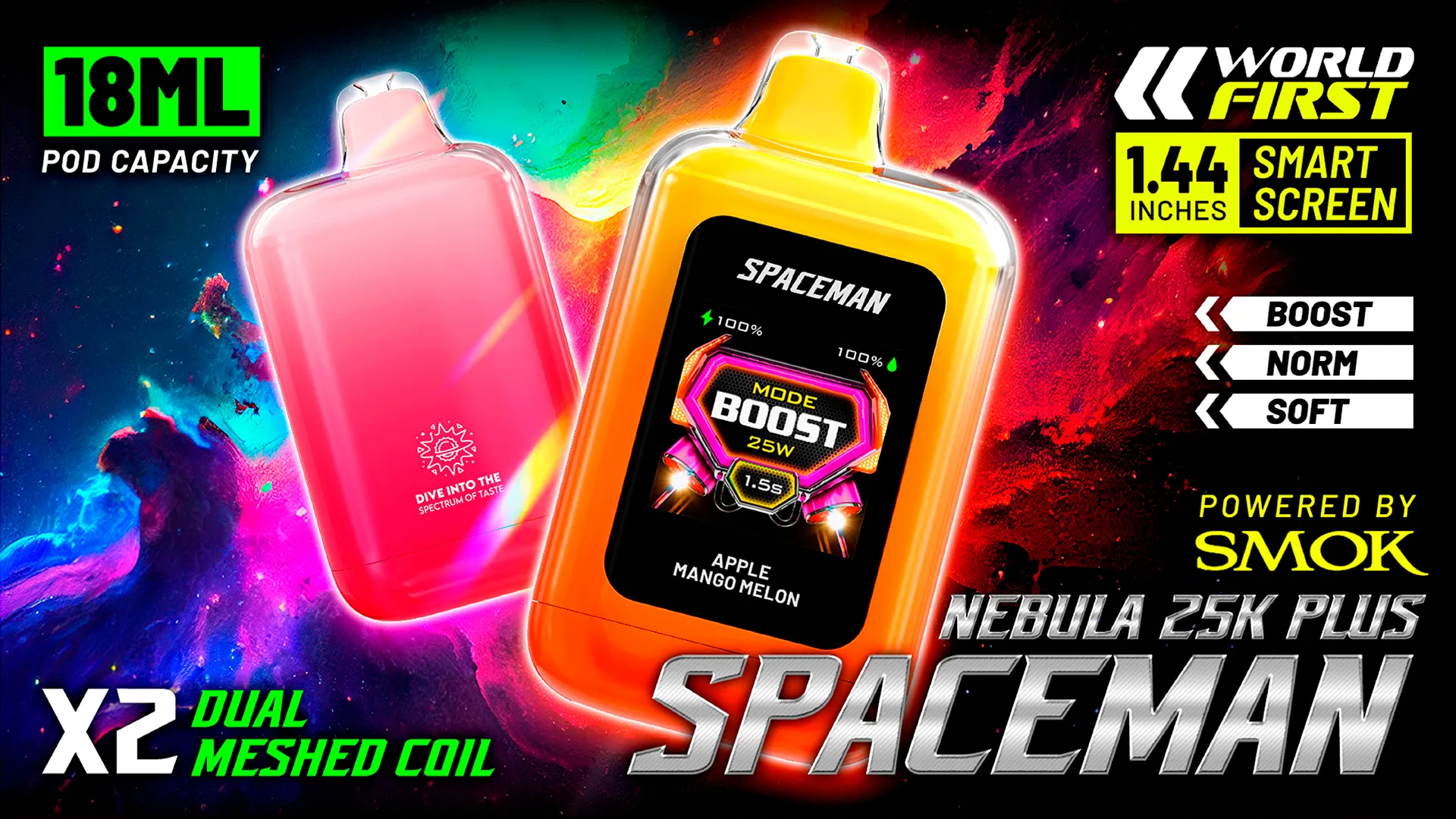 SMOK Spaceman Nebula Disposable Vape 25000 PUFFS | پادمن شاپ |