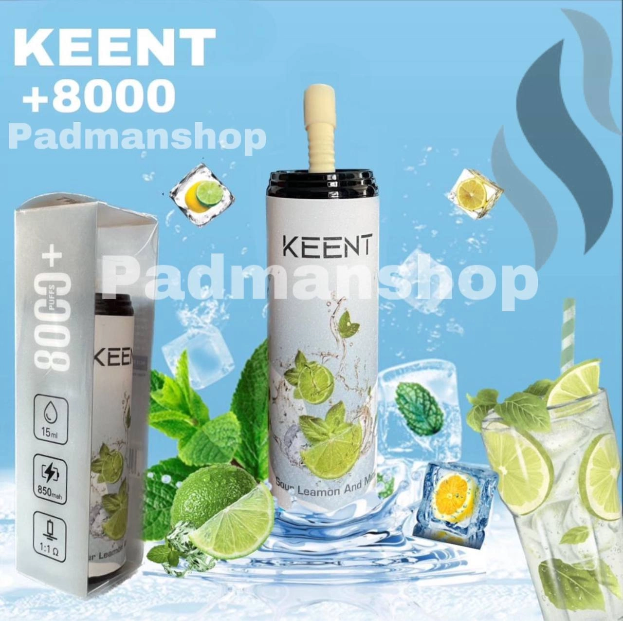 KEENT G8000 SOUR LEAMON AND MINT|پادمن شاپ|