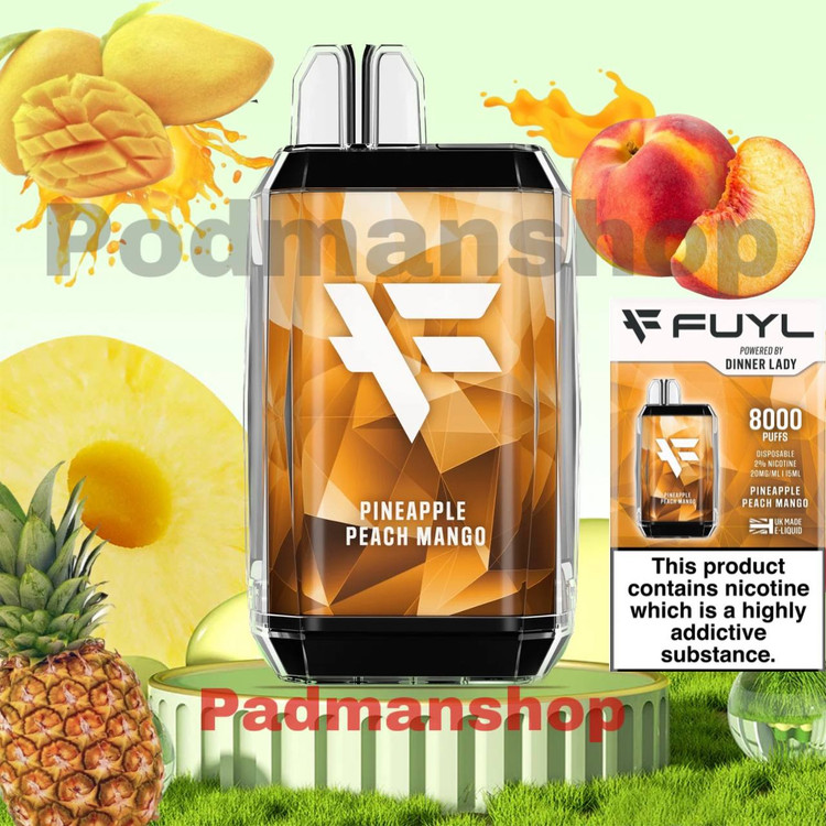 DINNER LADY FULY 8000 PUFFS Pineapple Peach Mango|پادمن شاپ|
