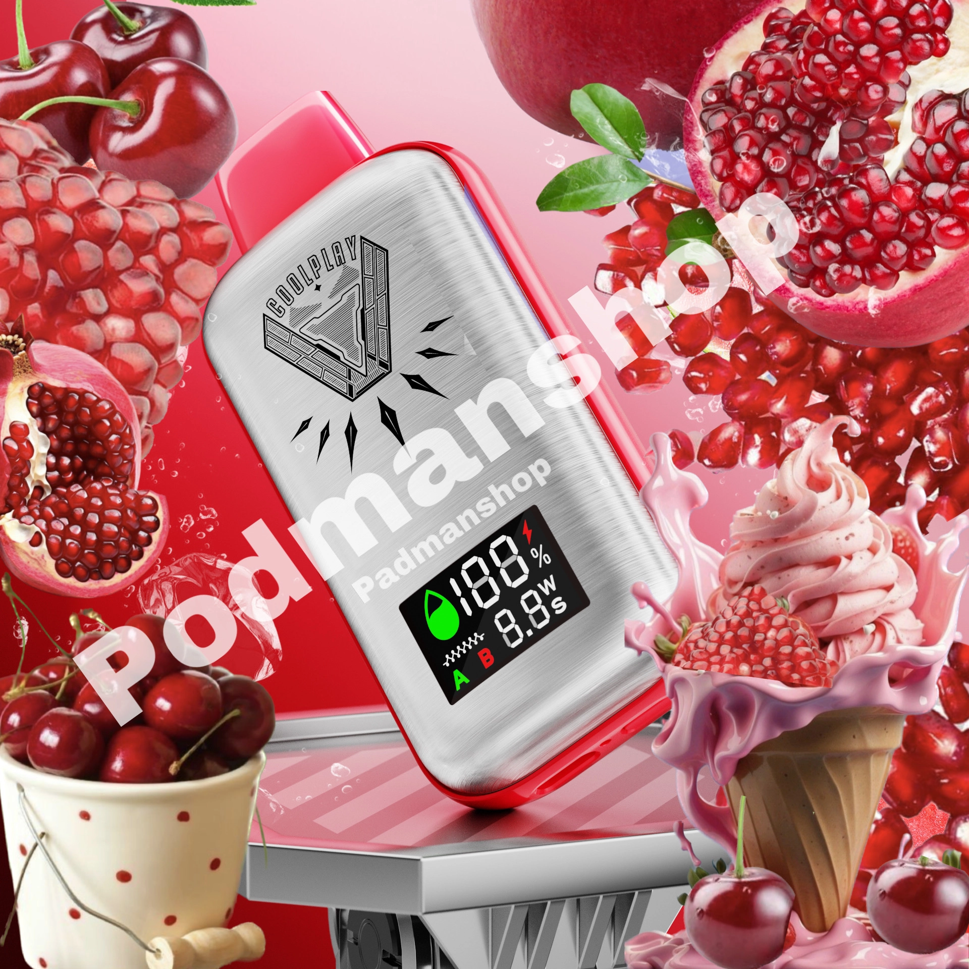 Coolplay Turbo 16000 Puffs Pomegranate Cherry|پادمن شاپ|