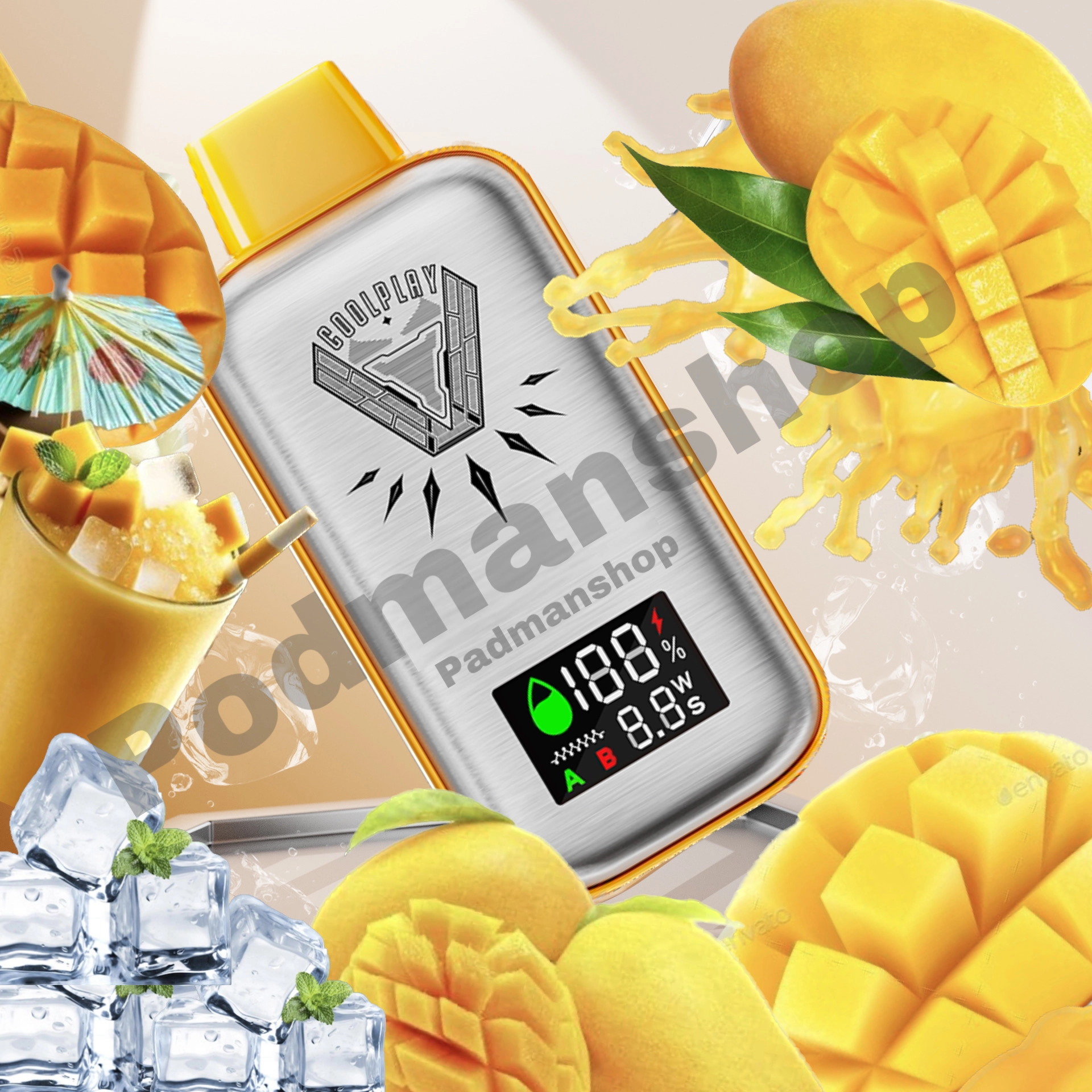 Coolplay Turbo 16000 Puffs mango Ice|پادمن شاپ|