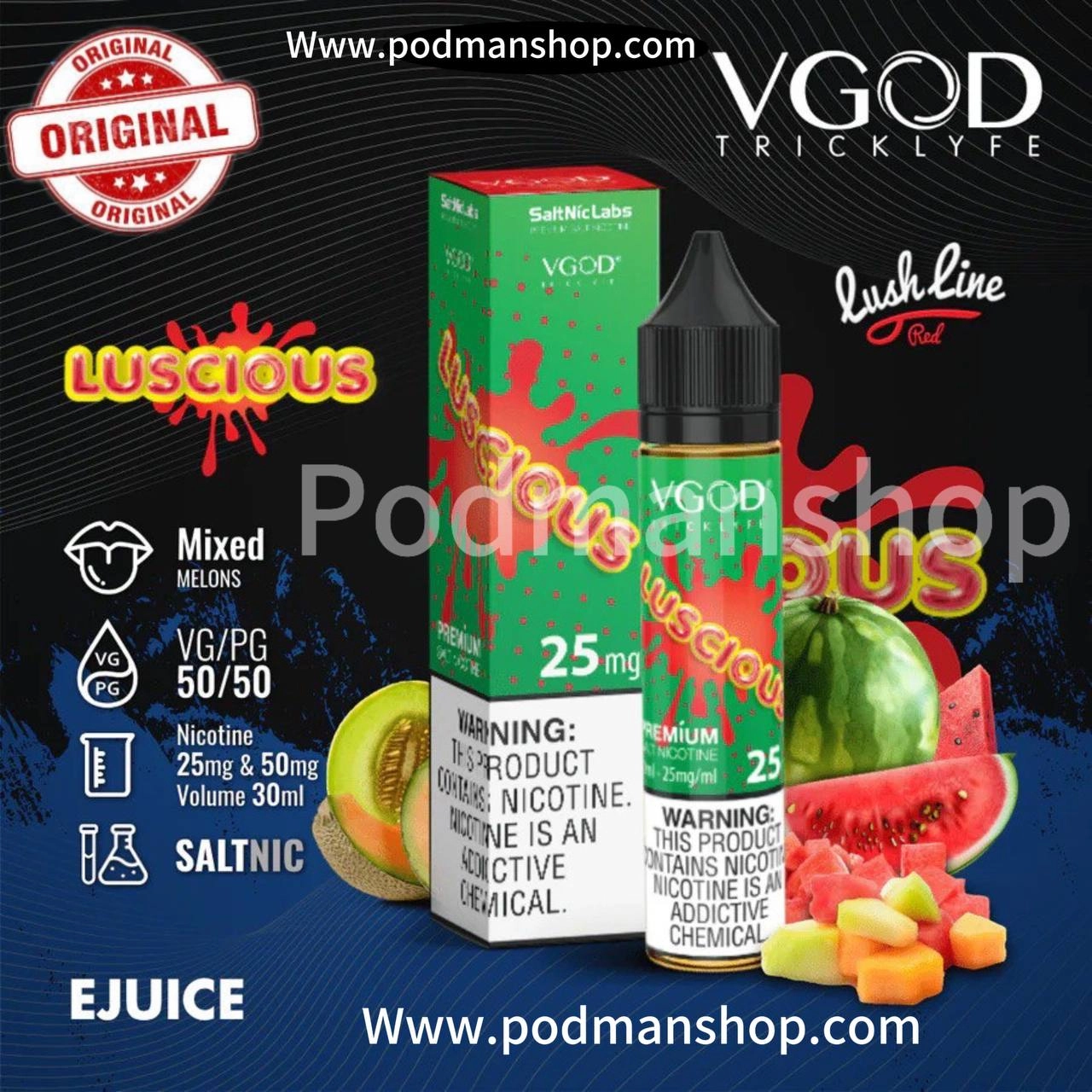 VGOD SaltNic LUSCIOUS Watermelon Splash|پادمن شاپ|