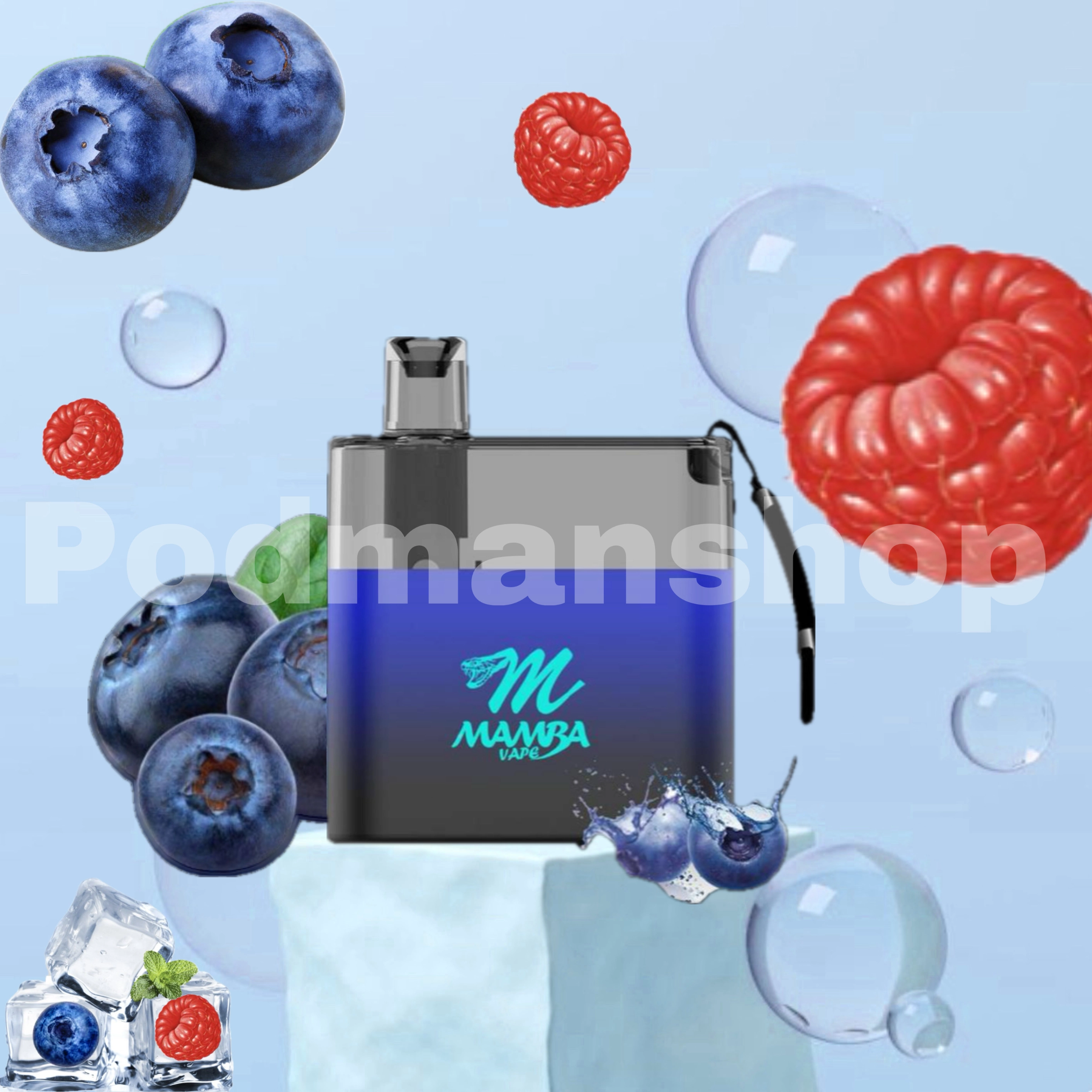 Mamaba Vape Blue Razz Ice 3500 |پادمن شاپ|