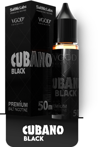 سالت نیکوتین VGOD Cubano Black با طعم توباکو و کاستارد وانیلی، نشاندهنده تعادل عالی بین طعم غنی توباکو و شیرینی ملایم کاستارد