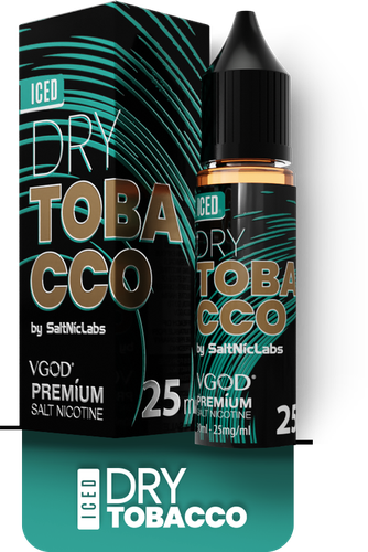 سالت نیکوتین VGOD Iced Dry Tobacco با طعم برگ توباکو و یخ، ترکیبی از طعم توباکو خشک و خنکی یخ