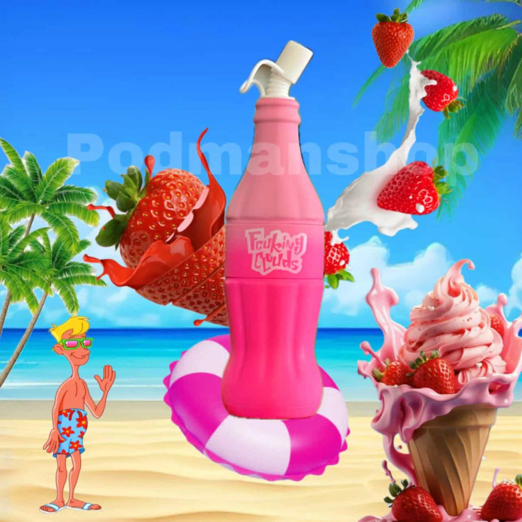 FCUKING CLOUDS DISPOSABLE VAPE POD STRAWBERRY ICE CREAMA|