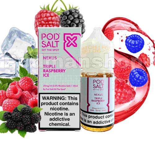 Pod Salt Nexus Triple Raspberry Ice Nic Salt E-Liquid | پادمن شاپ |