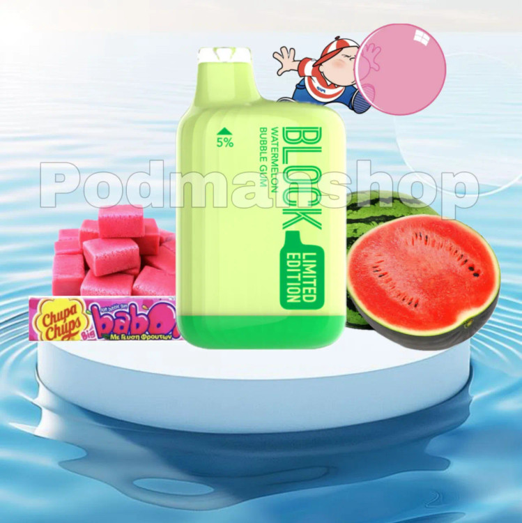 Block Bar Watermelon Bubble Gum disposble pod | پاد من شاپ |