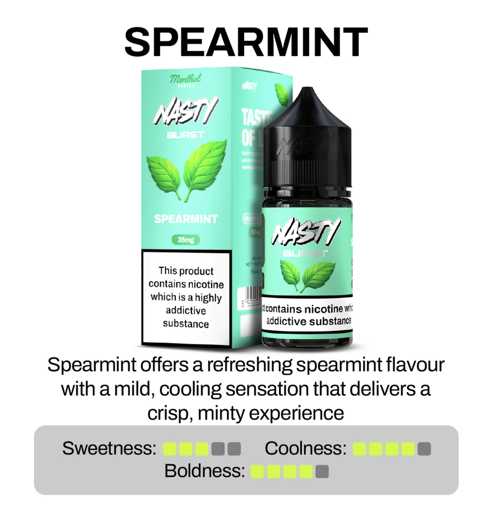 Nasty Burst Menthol Spramint Nic Salt E-Liquid
