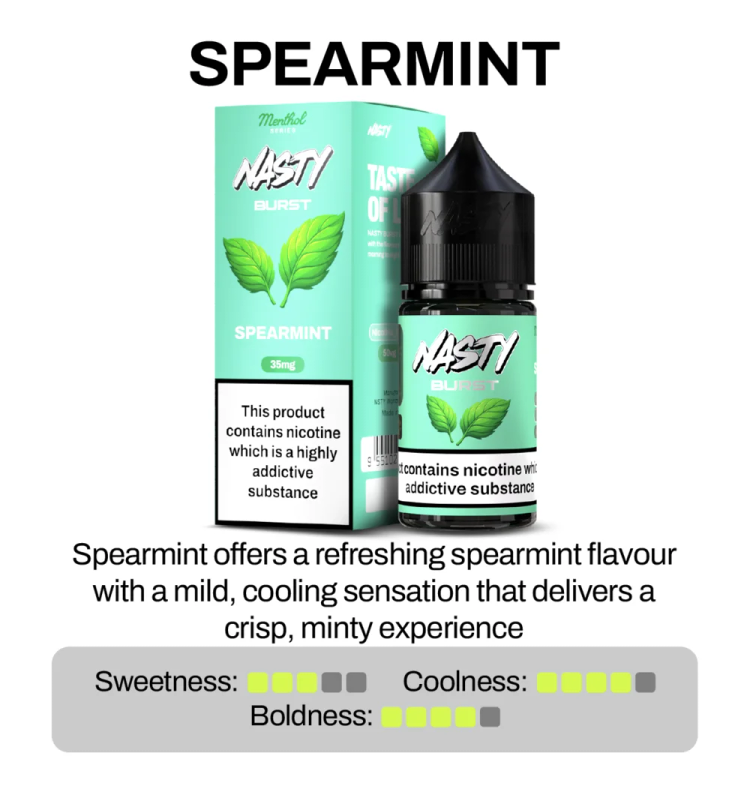 Nasty Burst Menthol Spramint Nic Salt E-Liquid