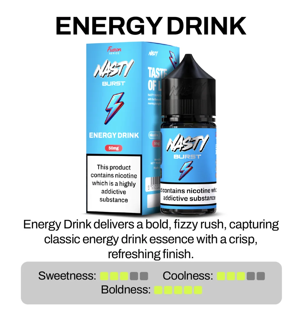 Nasty Burst Fusion Energy Drink Nic Salt E-Liquid