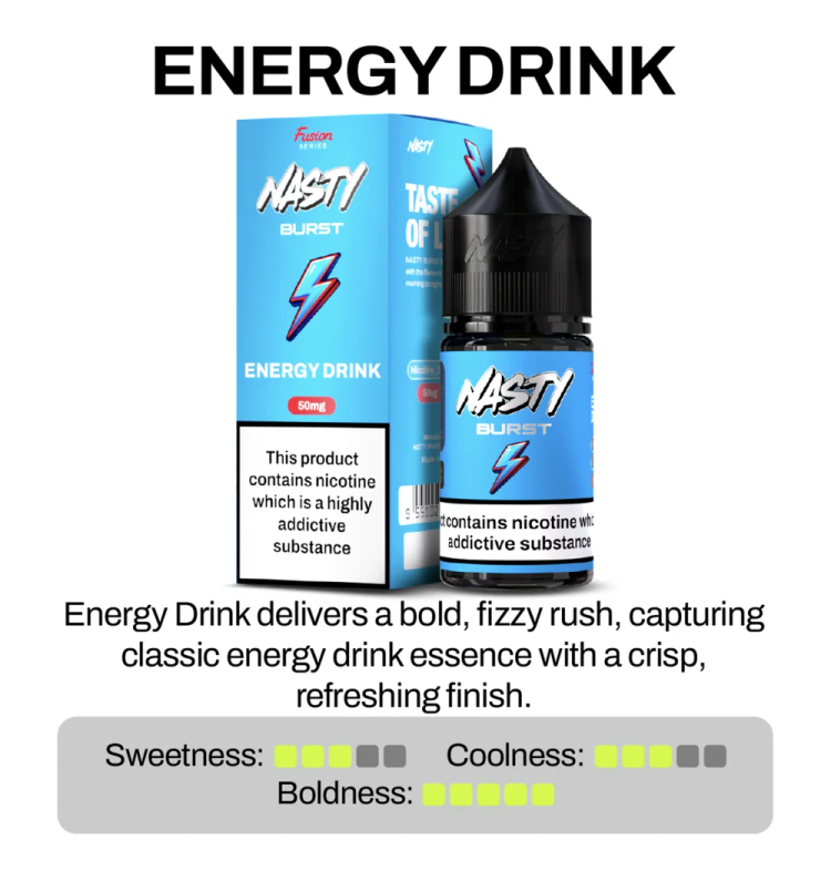 Nasty Burst Fusion Energy Drink Nic Salt E-Liquid