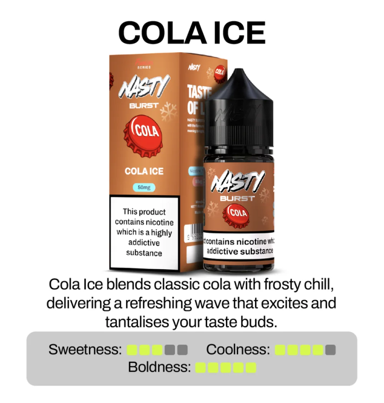 Nasty Burst Fusion Cola Ice Nic Salt E-Liquid