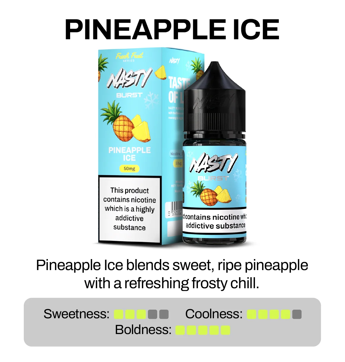 Nasty Burst Pineapple Ice Nic Salt E-Liquid