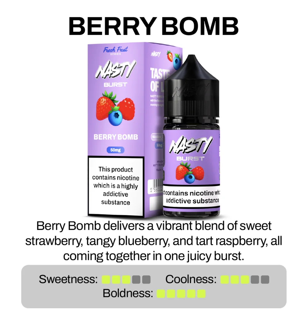 Nasty Burst Berry Bomb Nic Salt E-Liquid