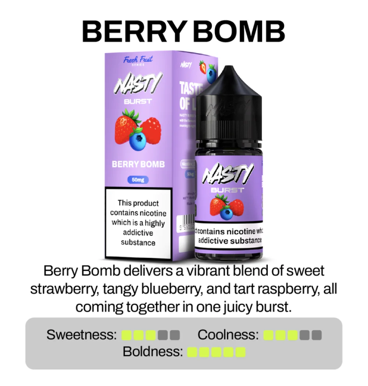 Nasty Burst Berry Bomb Nic Salt E-Liquid