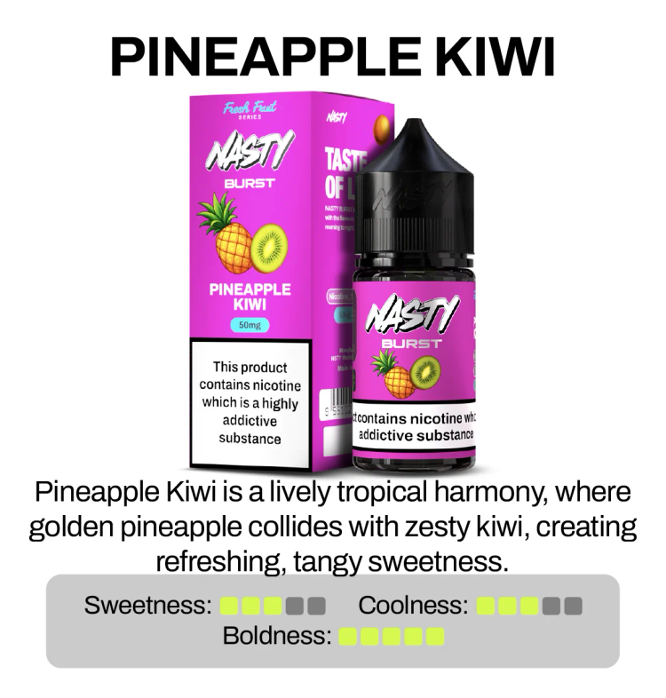 Nasty Burst Pinapple Kiwi Nic Salt E-Liquid