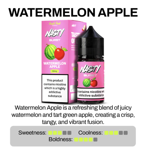 Nasty Burst Watermelon Apple Nic Salt E-Liquid