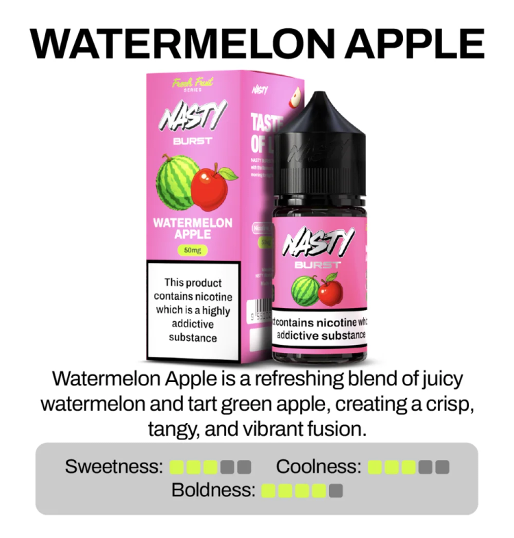 Nasty Burst Watermelon Apple Nic Salt E-Liquid