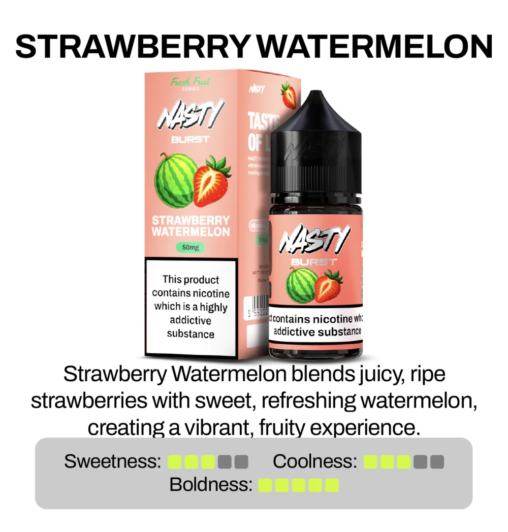 Nasty Burst Strawberry Watermelon Nic Salt E-Liquid