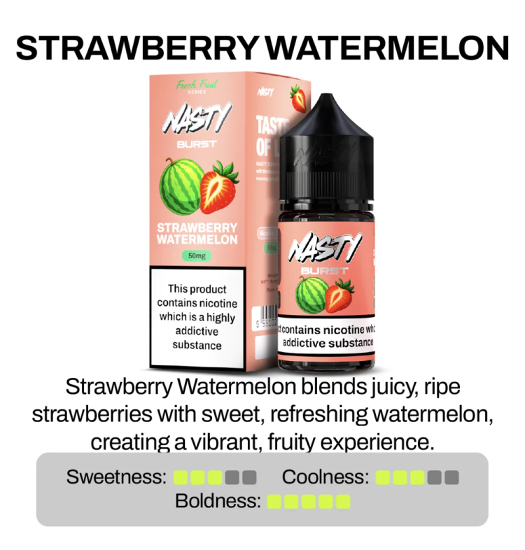 Nasty Burst Strawberry Watermelon Nic Salt E-Liquid