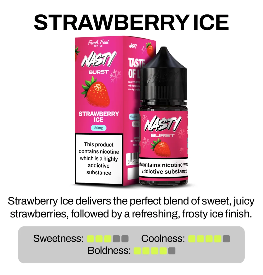 Nasty Burst Strawberry Ice Nic Salt E-Liquid