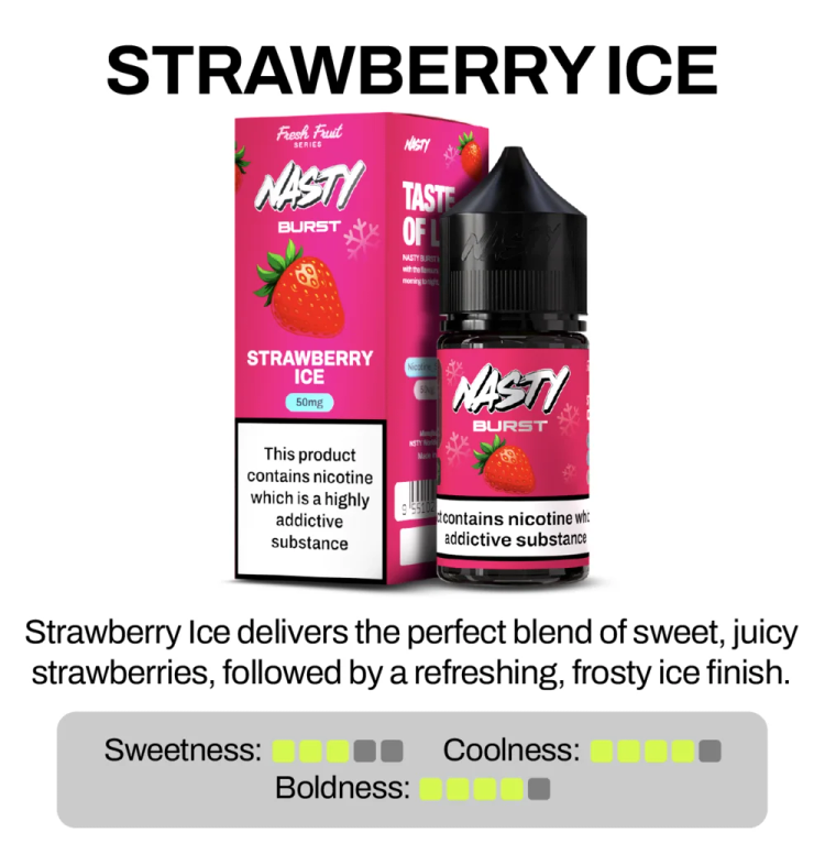 Nasty Burst Strawberry Ice Nic Salt E-Liquid