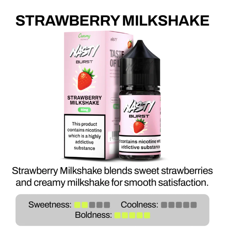 Nasty Burst Strawberry Milkshake Nic Salt E-Liquid