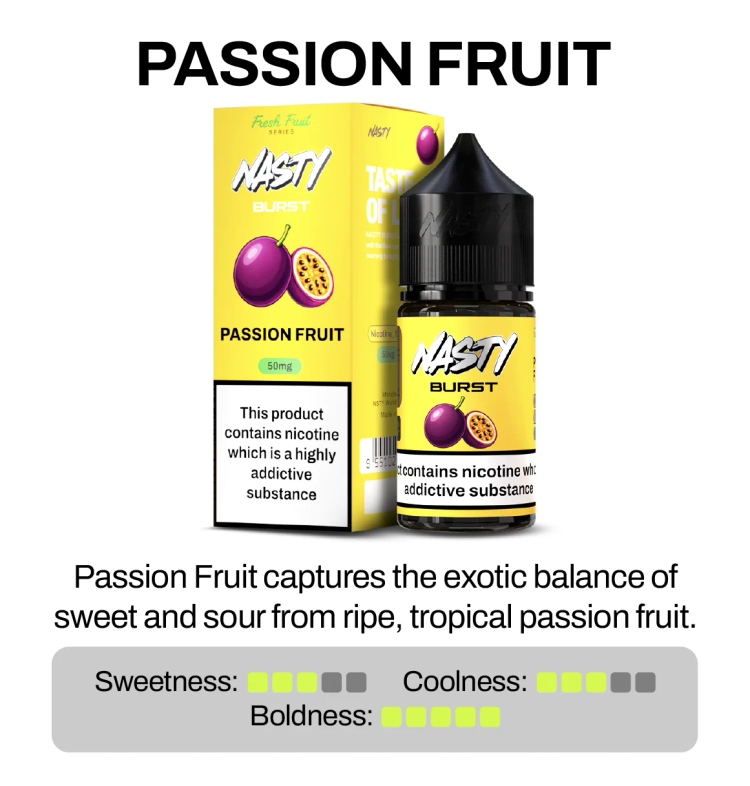 Nasty Burst Passion Fruit Nic Salt E-Liquid