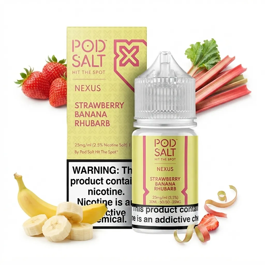 Pod Salt Strawberry Banana Rhubarb Icd Edition Nic Salt E-Liquid