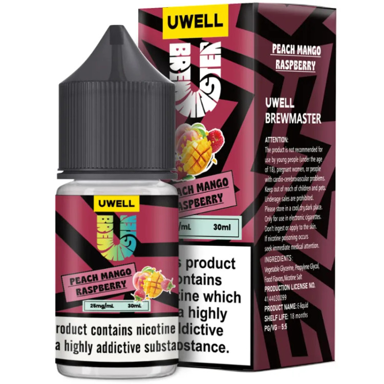 Uwell Brewmaster Peach Mango Raspeery Salt Nic