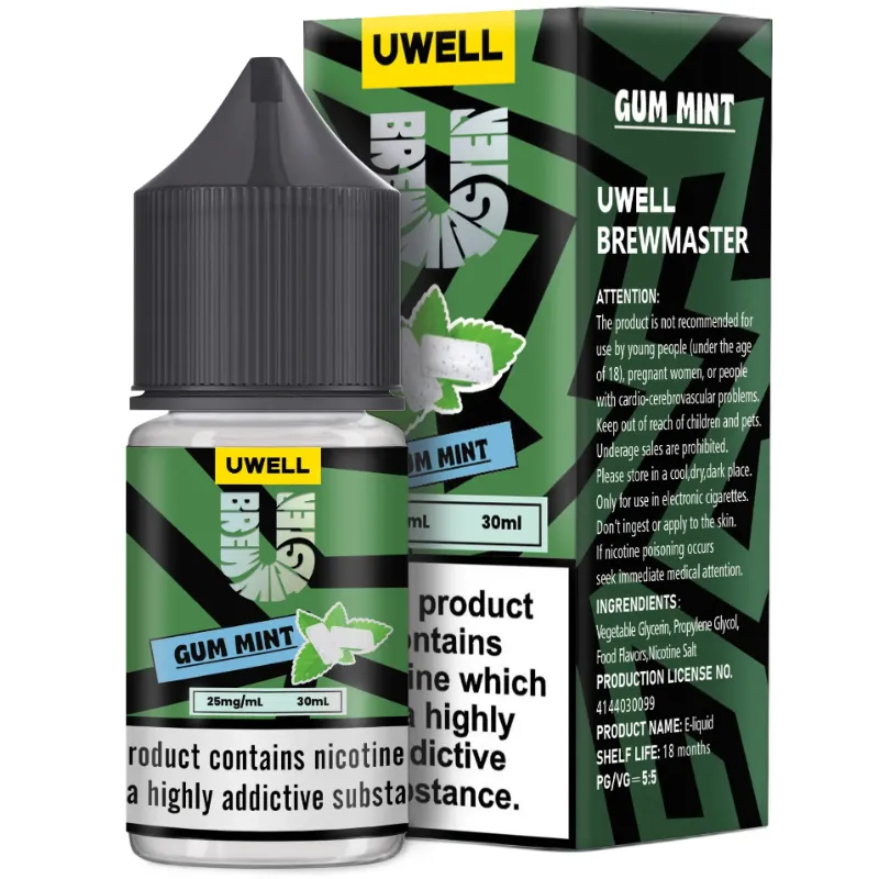 Uwell Brewmaster Gum Mint Salt Nic