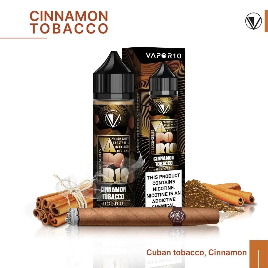 VAPOR 10 TOBACCO SERIES CINNAMON TOBACCO E-JUICE
