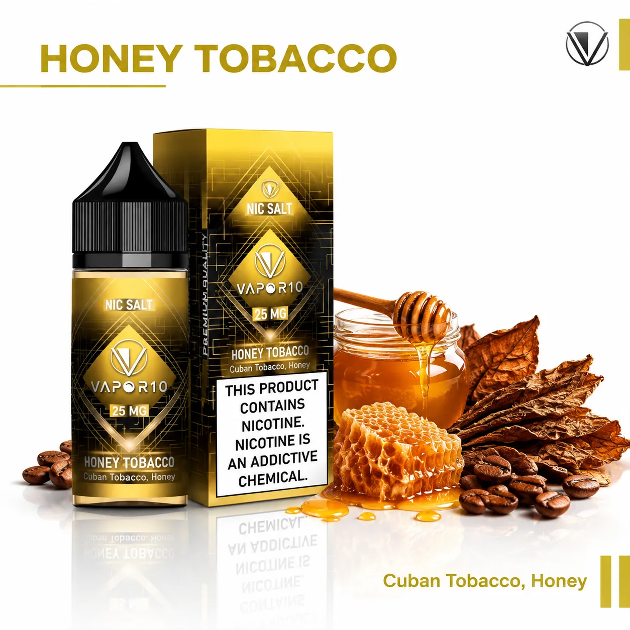 VAPOR 10 Nicotine Salt - Gorilla Series HONEY TOBACCO
