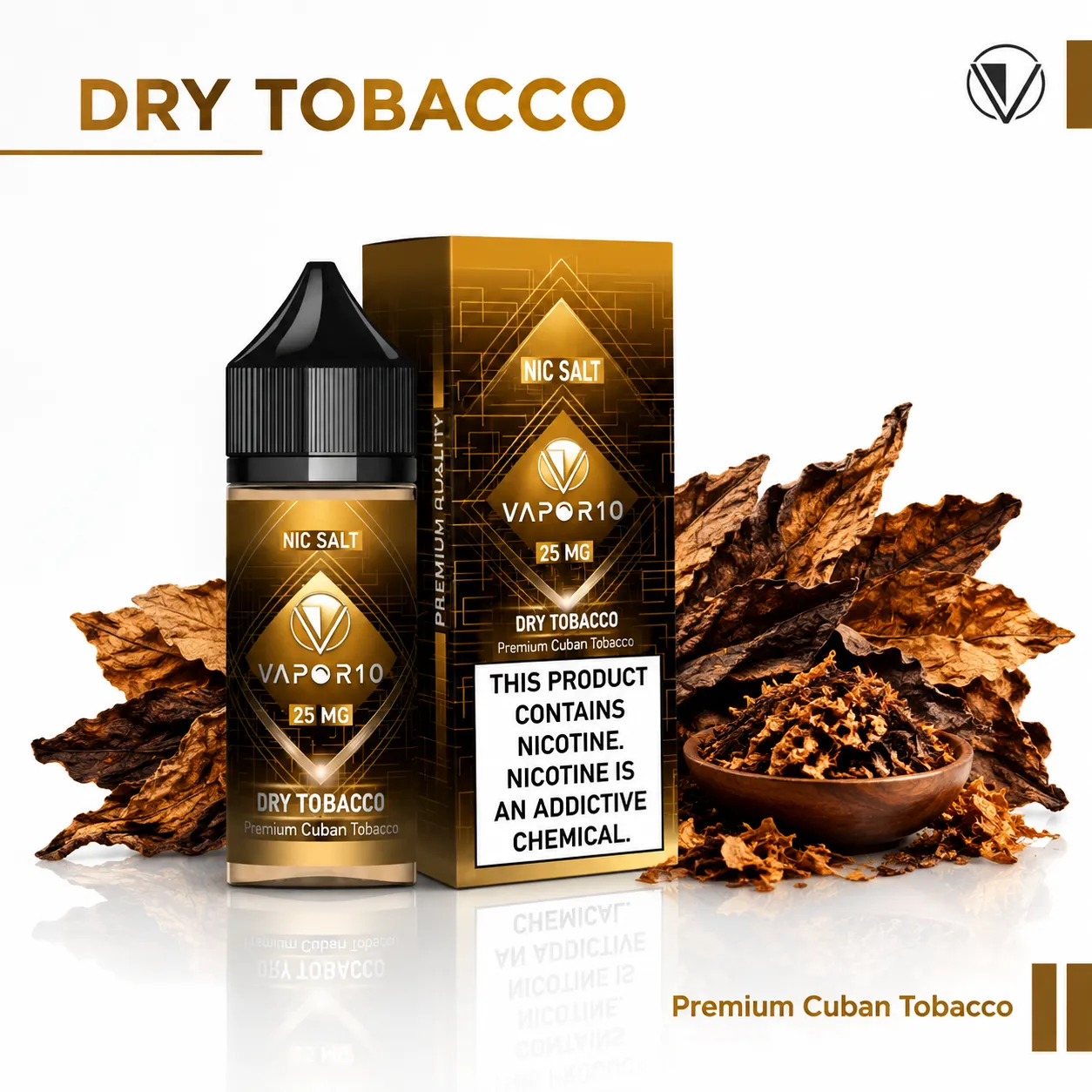 VAPOR 10 Nicotine Salt - Gorilla Series DRY TOBACCO